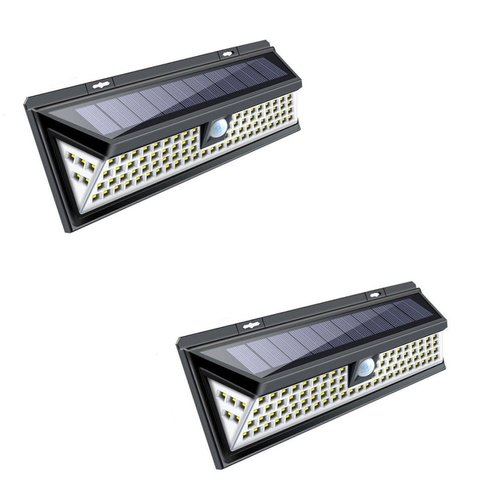 4X LED RV Motion Sensor Solar Exterior Porch Utility Light Fixture 86 LED White